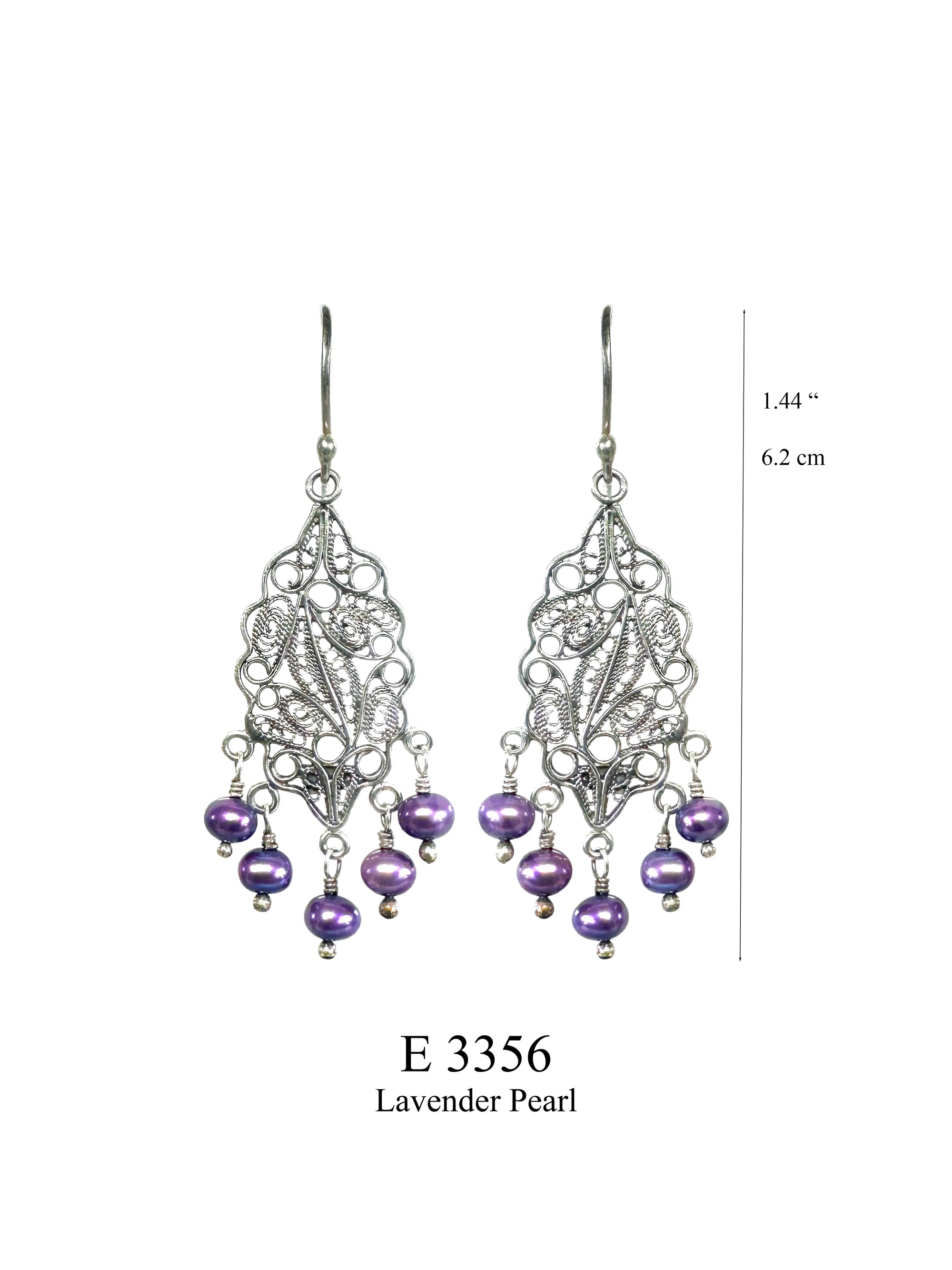Intricate Lavender earrings - Lavender Freshwater Pearls ✿