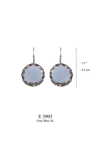Round aqua lemuria earrings