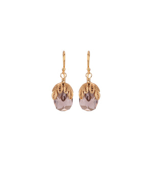 Gold and Smokey Topaz Earrings ✿