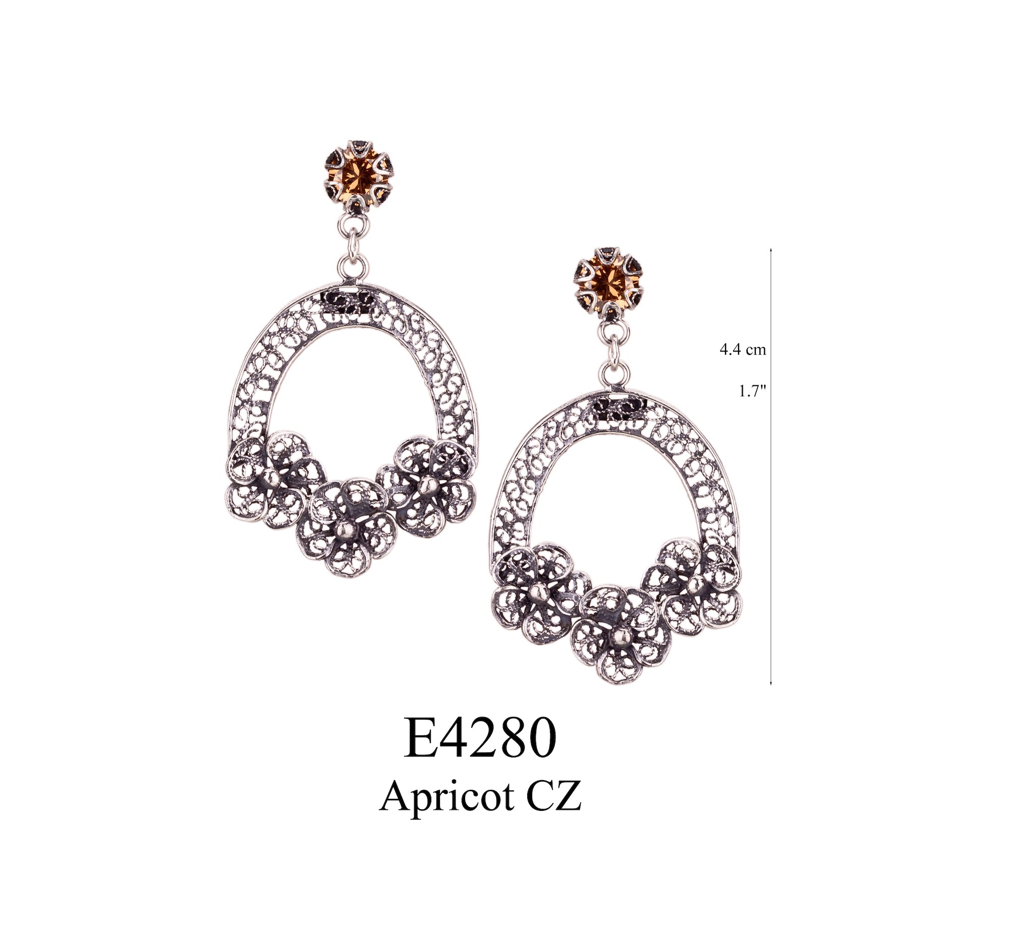 Edelweiss Earrings - Apricot CZ ✿