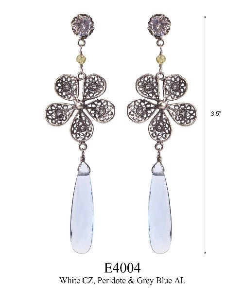 Hortensia flower earrings