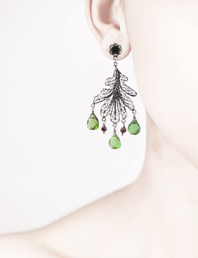 Leaf deals chandelier earrings