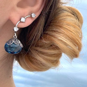 Dewdrop earrings - sapphire blue
