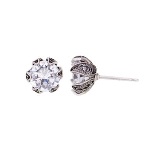Yvone Christa_ECZ001c_TULIP CUP STUD EARRINGS WITH CUBIC ZIRCONIA - SMALL
