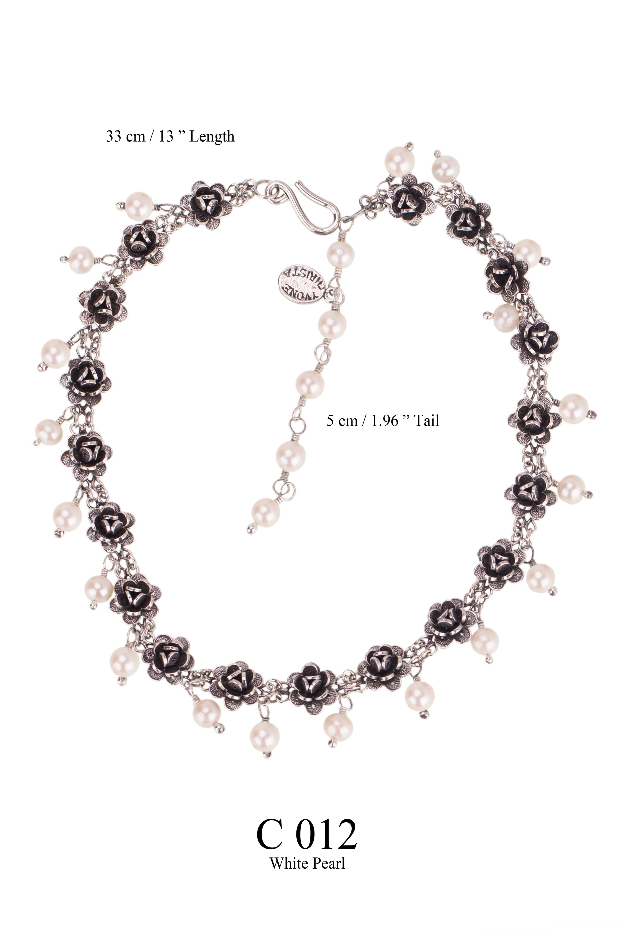 Rosebud choker necklace - pearl only