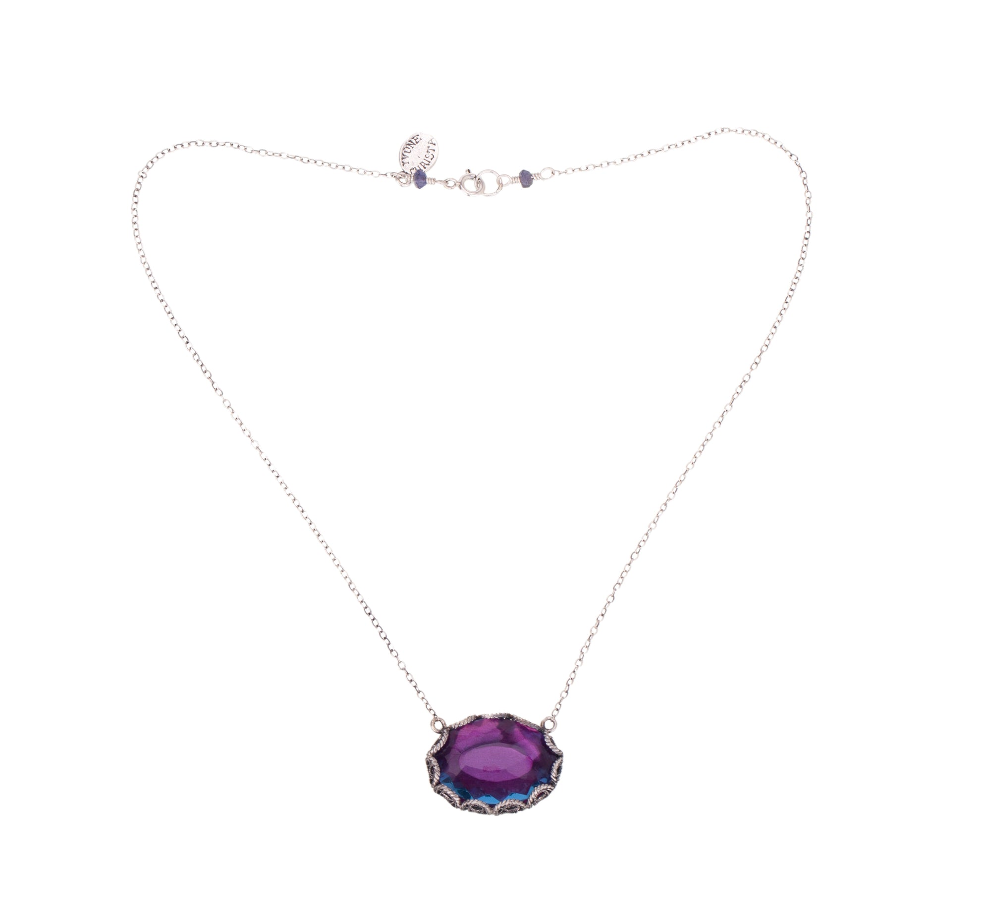 Aqua Lemuria Purple Filigree Necklace