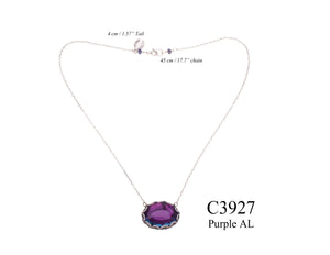 Aqua Lemuria Purple Filigree Necklace