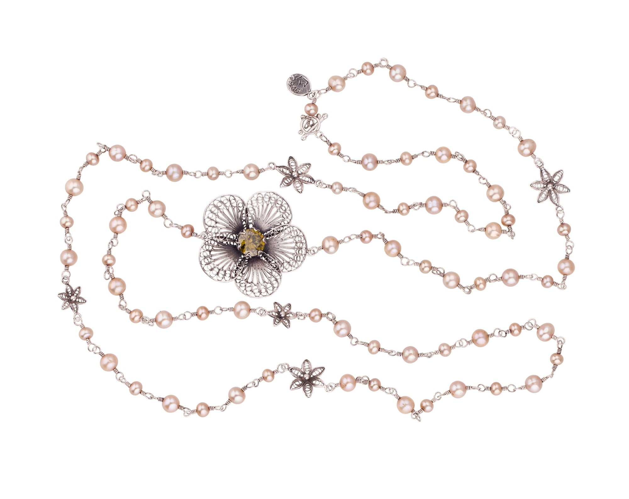 Daisy Velvet Long Necklace