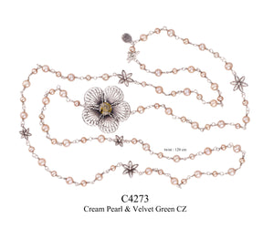 Daisy Velvet Long Necklace