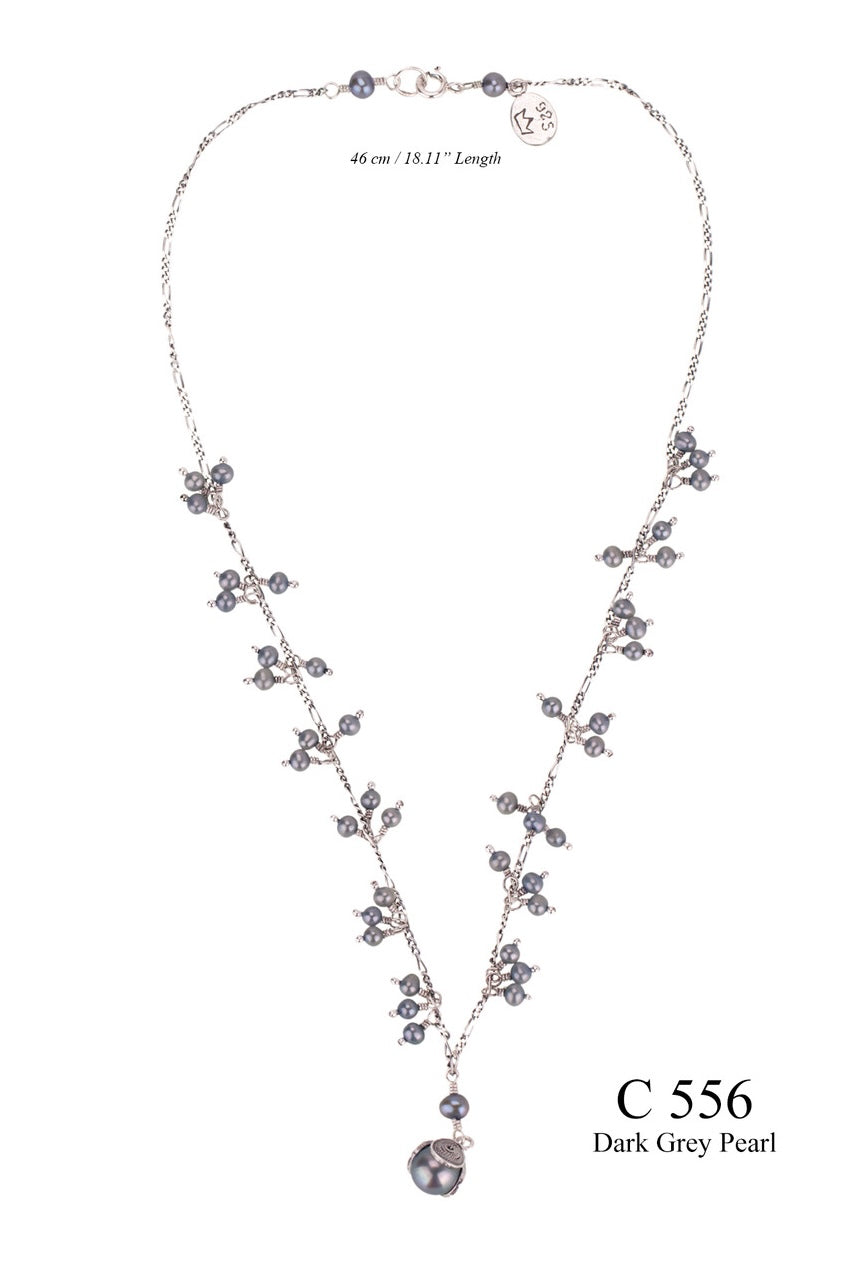 Lily of the Valley Necklace - Dark gray