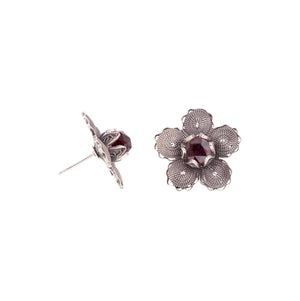 Rose Hip stud earrings- garnet