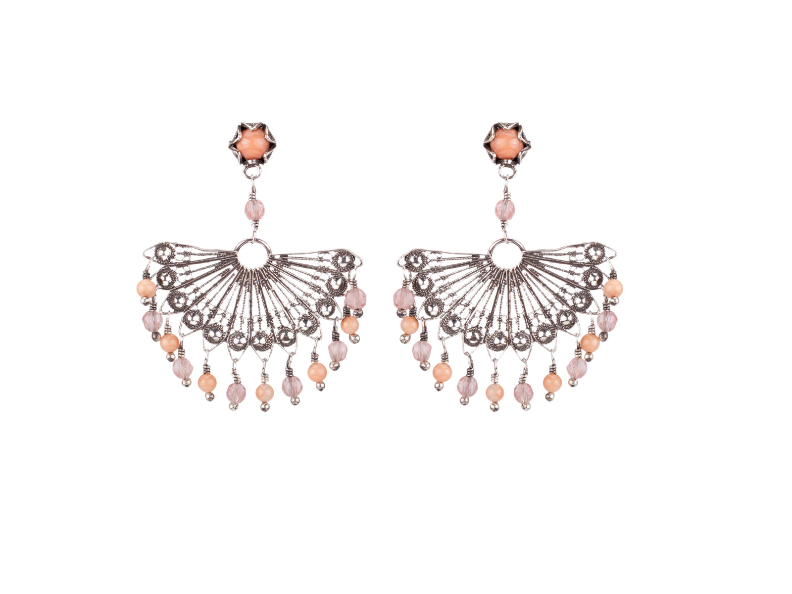 Orecchini a ventaglio di corallo 