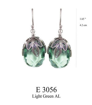 Filigree Aqua Drop Earrings