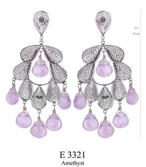 Amethyst Chandelier Earrings -  E3321