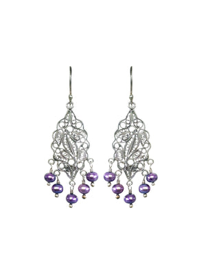Intricate Lavender earrings - Lavender Freshwater Pearls ✿