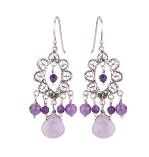 Regal Filigree Amethyst Earrings E3444 AM