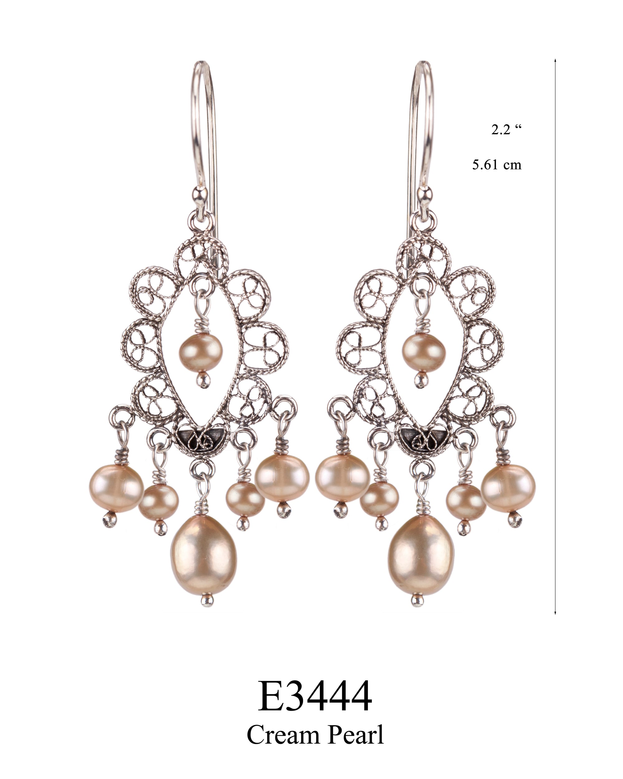 Regal Filigree Pearl Earrings