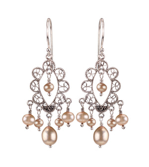 Regal Filigree Pearl Earrings