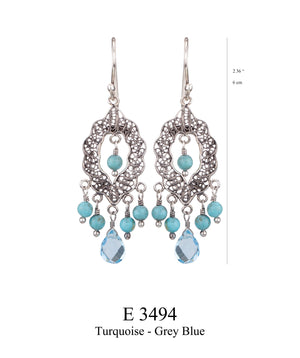 Turquoise Chandelier Earrings - E3494
