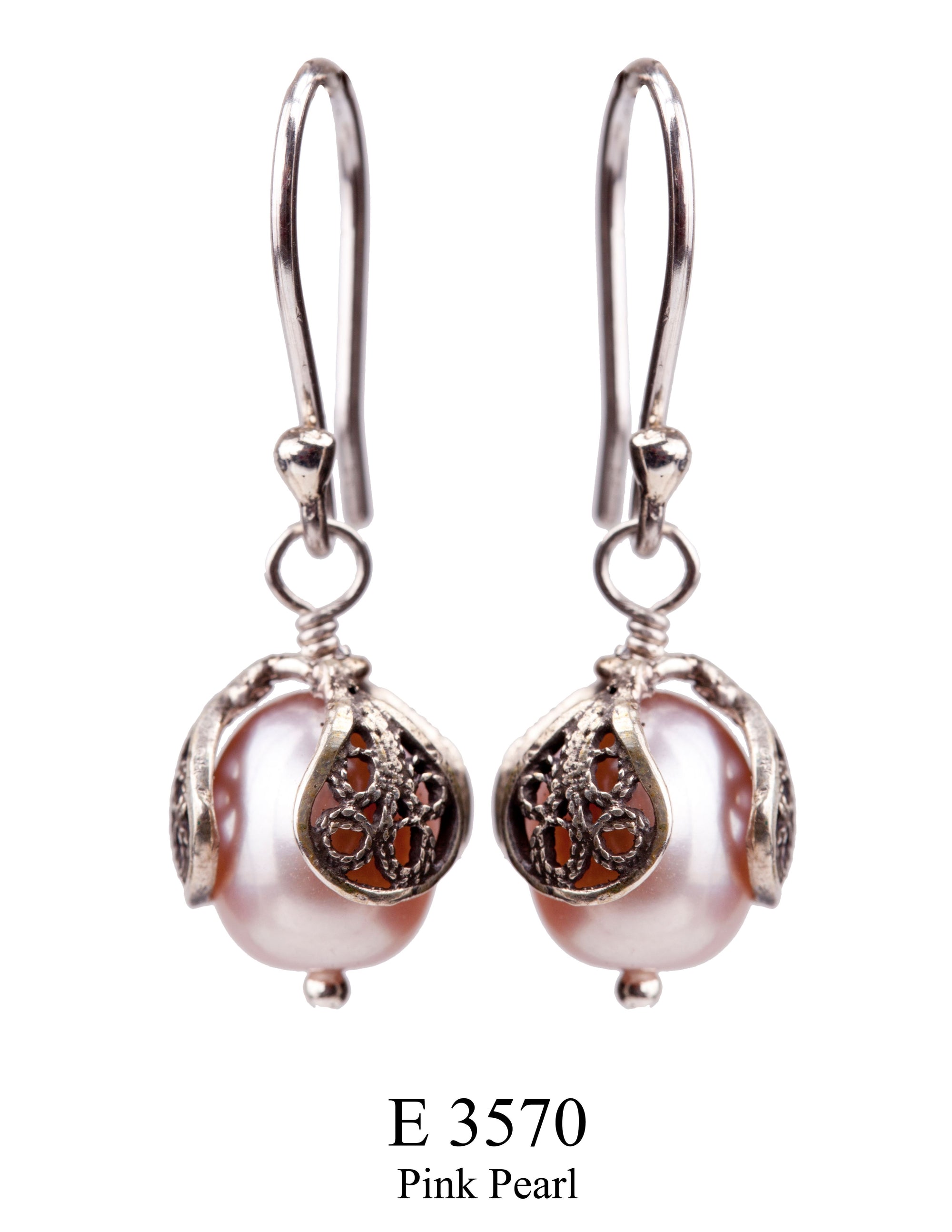 Blush Blossom Filigree Earrings