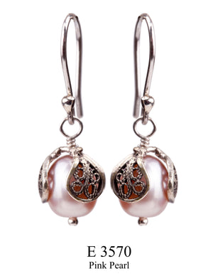 Blush Blossom Filigree Earrings