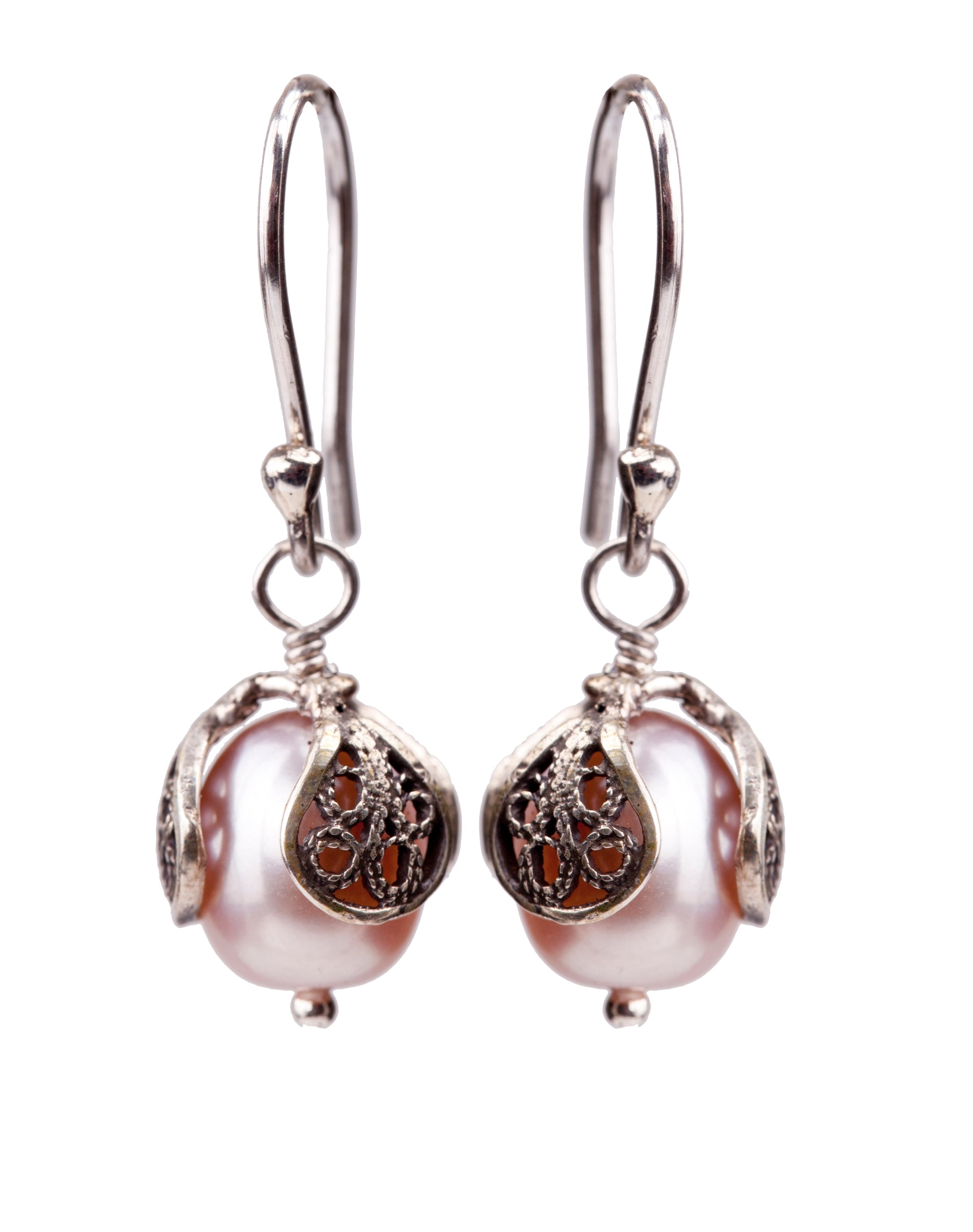 Blush Blossom Filigree Earrings