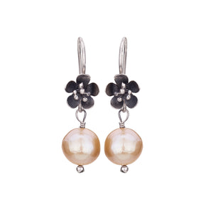 Pearl Bloom Earrings - Champagne Pearl