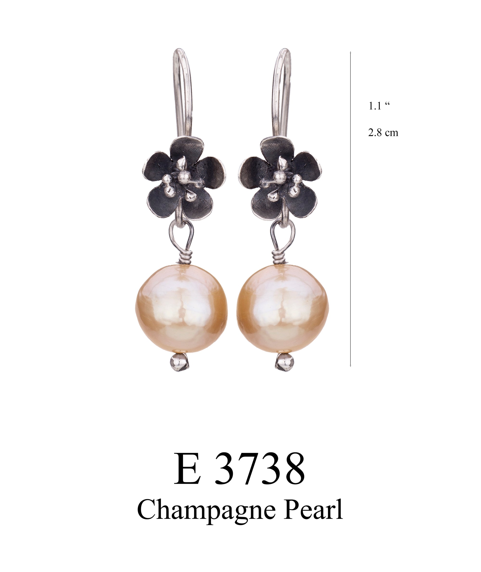 Pearl Bloom Earrings - Champagne Pearl