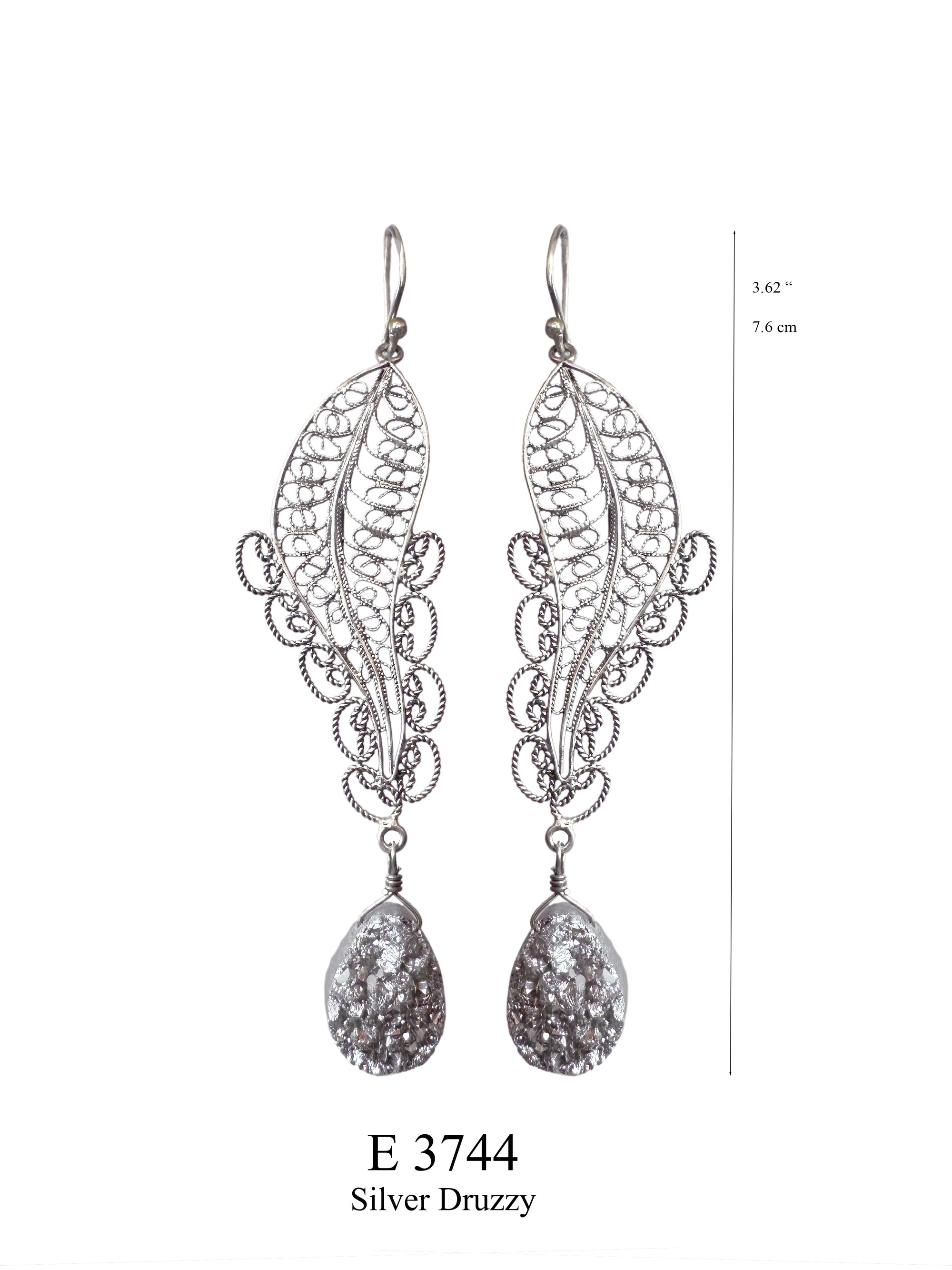 Boucles d'oreilles Fleur d'Argent ✿ 