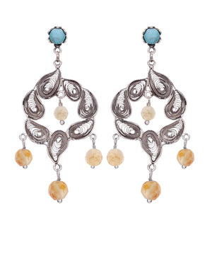 Garden of eden earrings - Turquoise/Yellow Jade  ✿