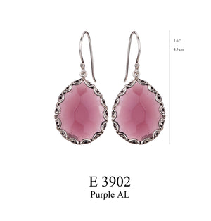 Dark oxidized Teardrop earrings - E3902 PUR