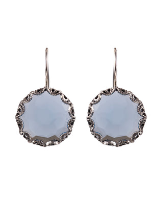 Round aqua lemuria earrings