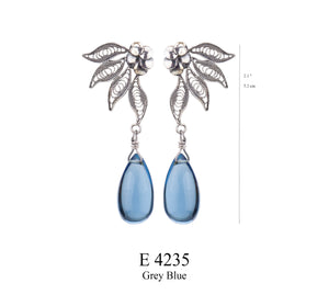 Botanical Garden Earrings - Grey Blue