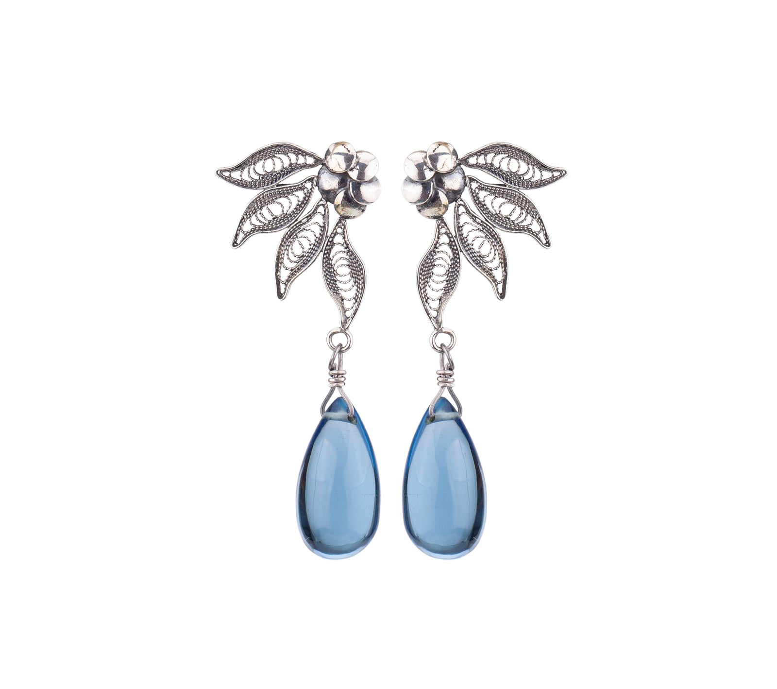 Botanical Garden Earrings - Grey Blue
