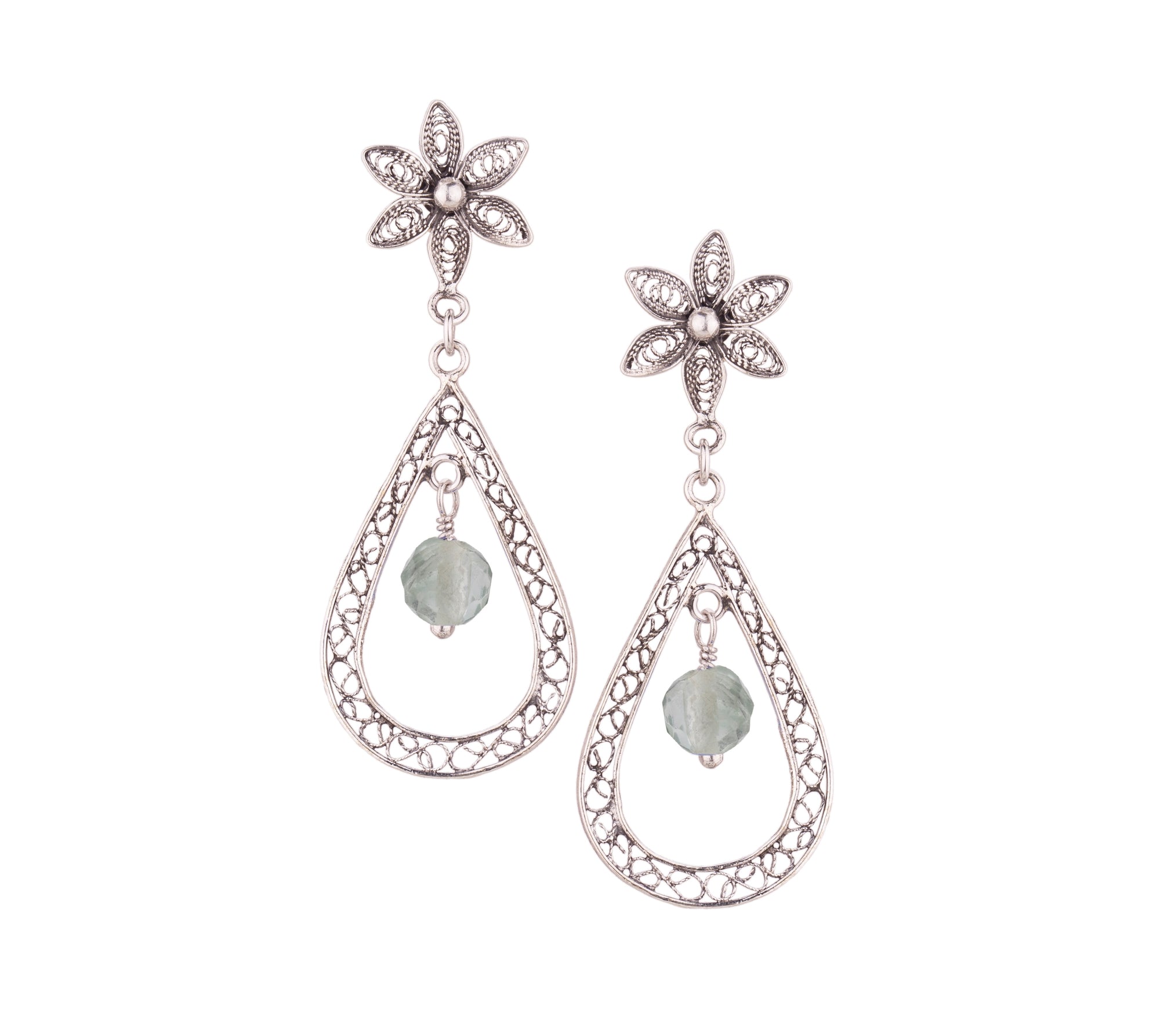 Fluorite Dewdrop Earrings