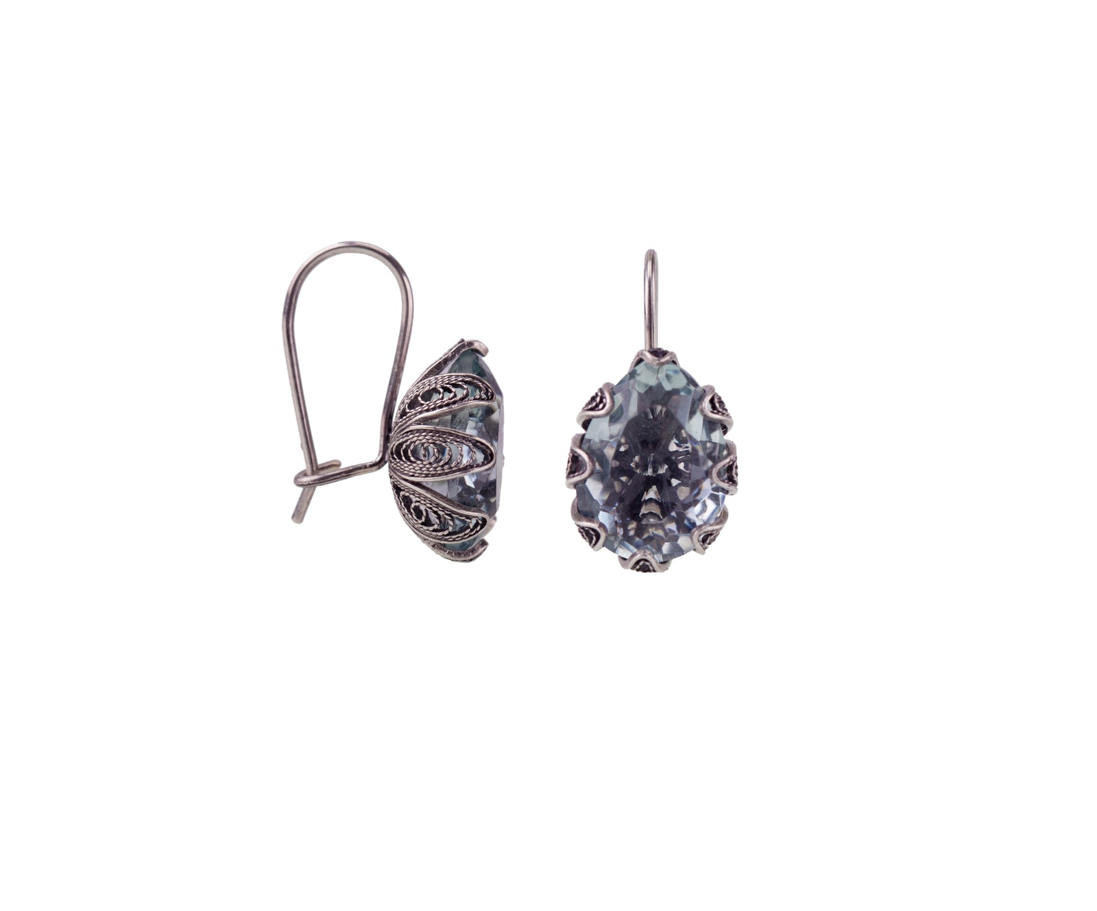 Tulip cup hanging earrings - large