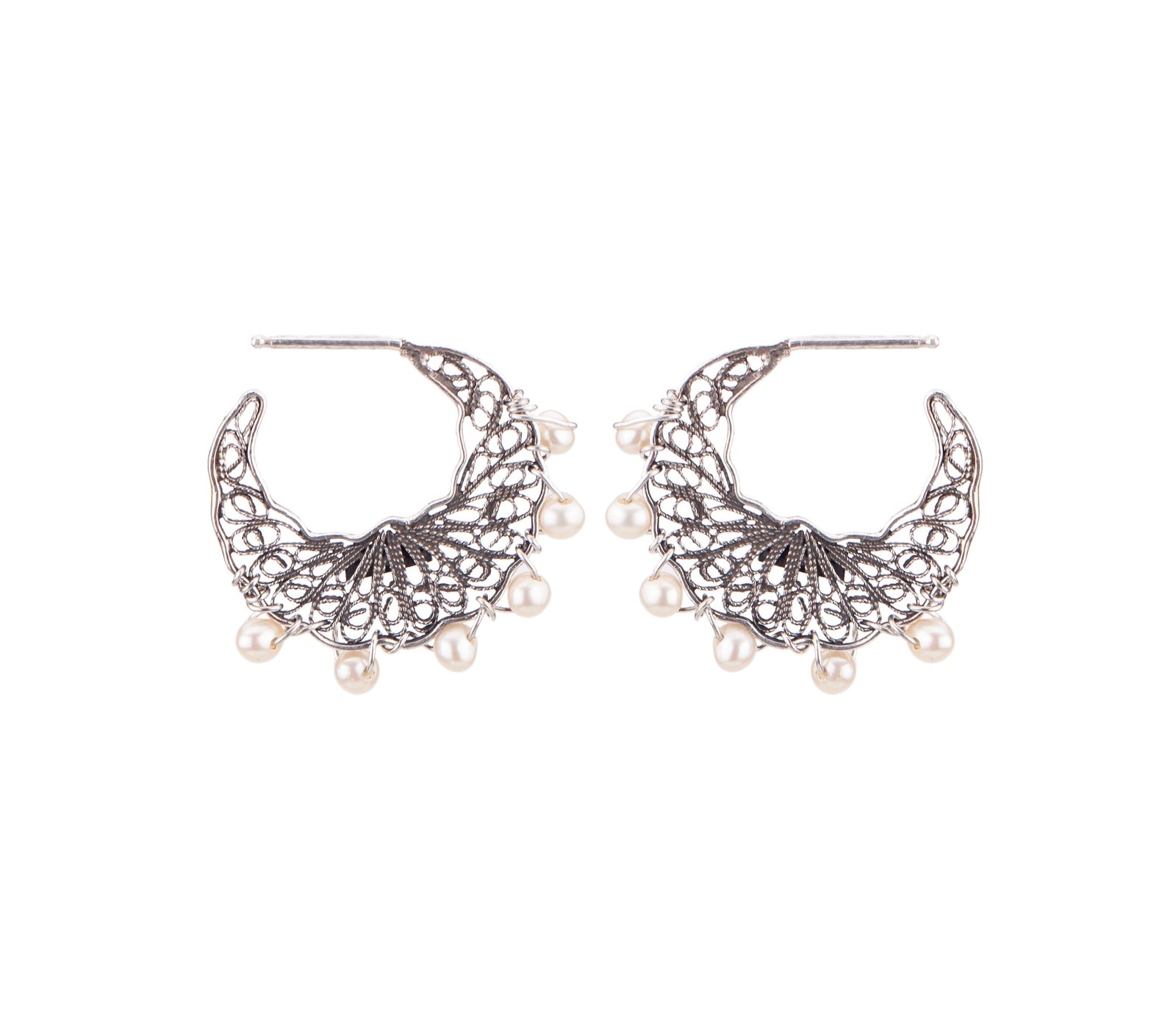 Luna Cascade Tiny Filigree Hoops