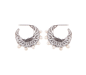 Luna Cascade Tiny Filigree Hoops