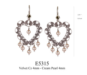 Filigree Heart Chandelier Earrings