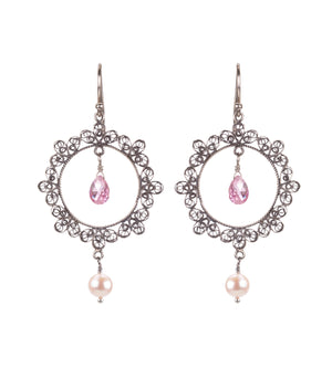 Romantic Filigree Pearl Drop Earrings