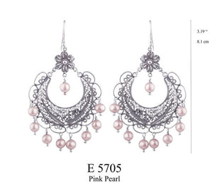Frida chandelier earrings - Pink Pearls