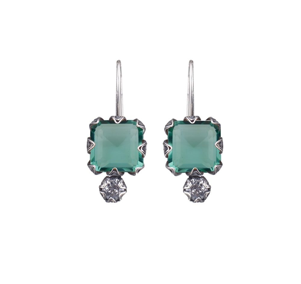 Menage à Vert Earrings Blue-Green