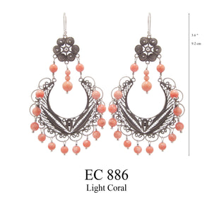 Frida chandelier earrings - Light Pink Coral