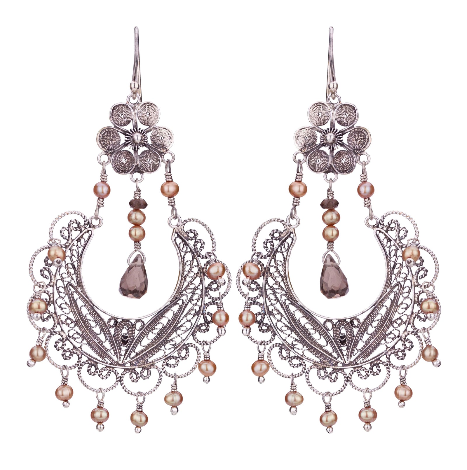 Frida Chandelier earrings - smokey topaz