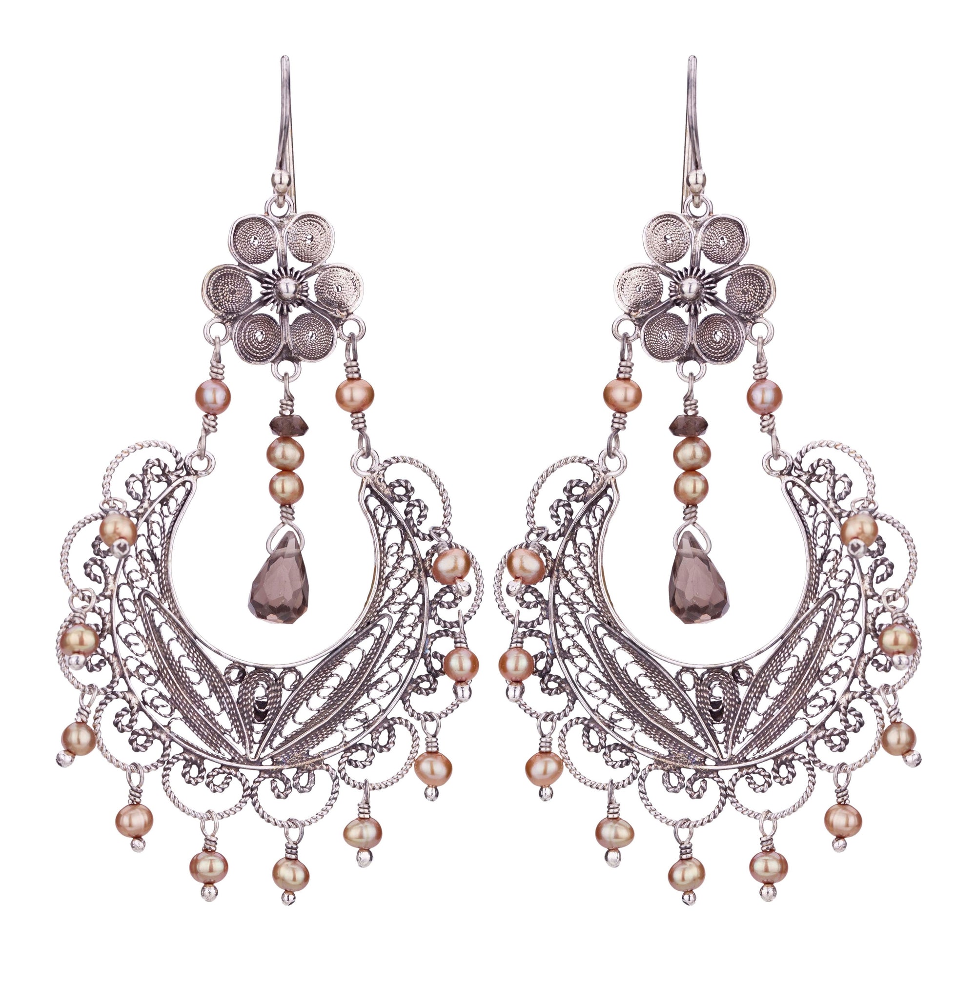 Frida Chandelier earrings - smokey topaz