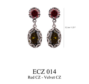 Velvet Ember Drop Earrings - ECZ014