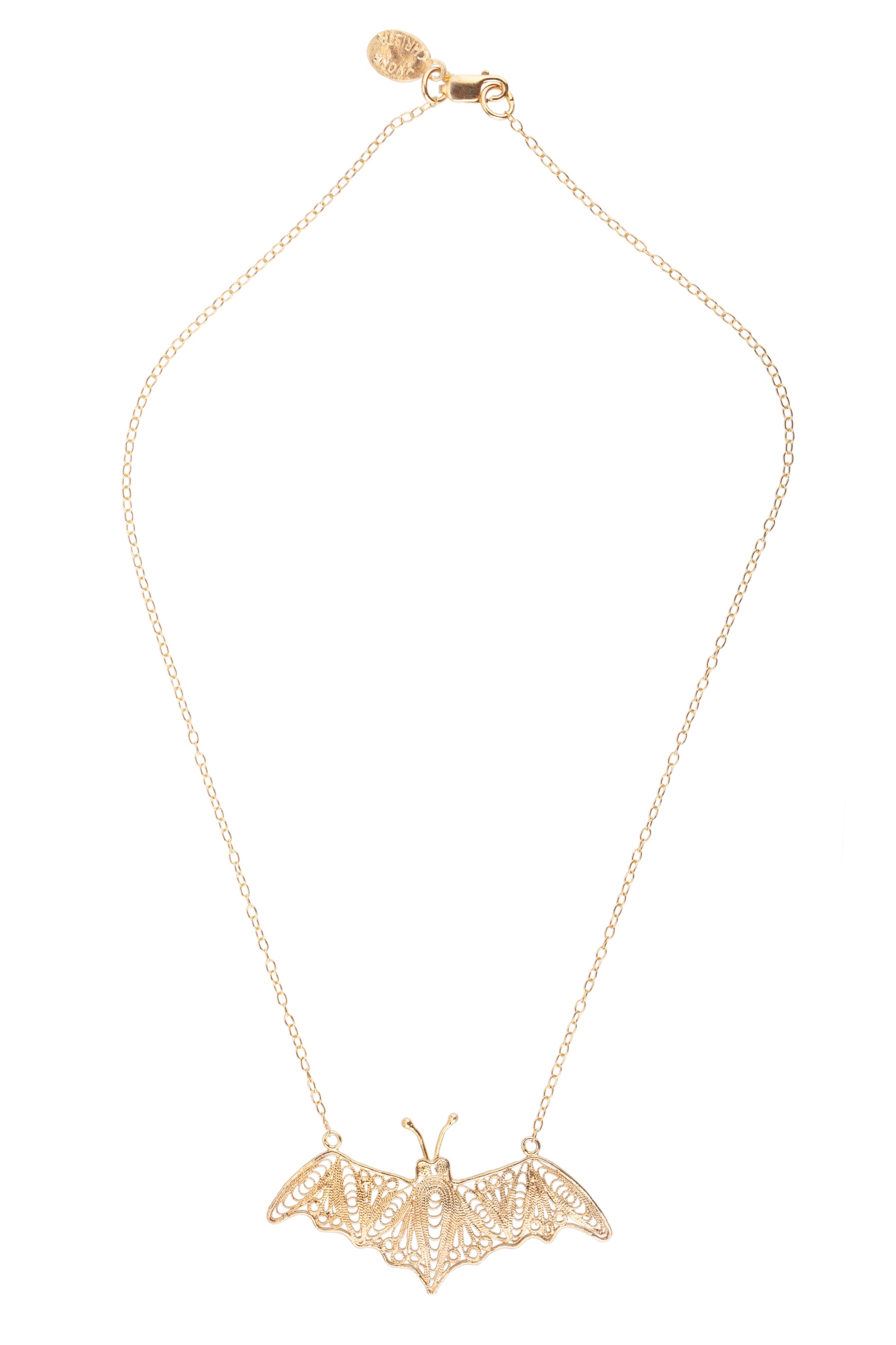 Bat Necklace Sleek GOLD small ✿