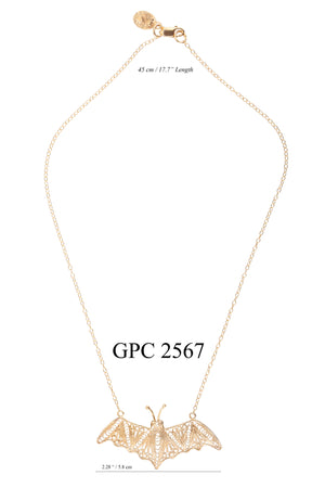 Bat Necklace Sleek GOLD small ✿