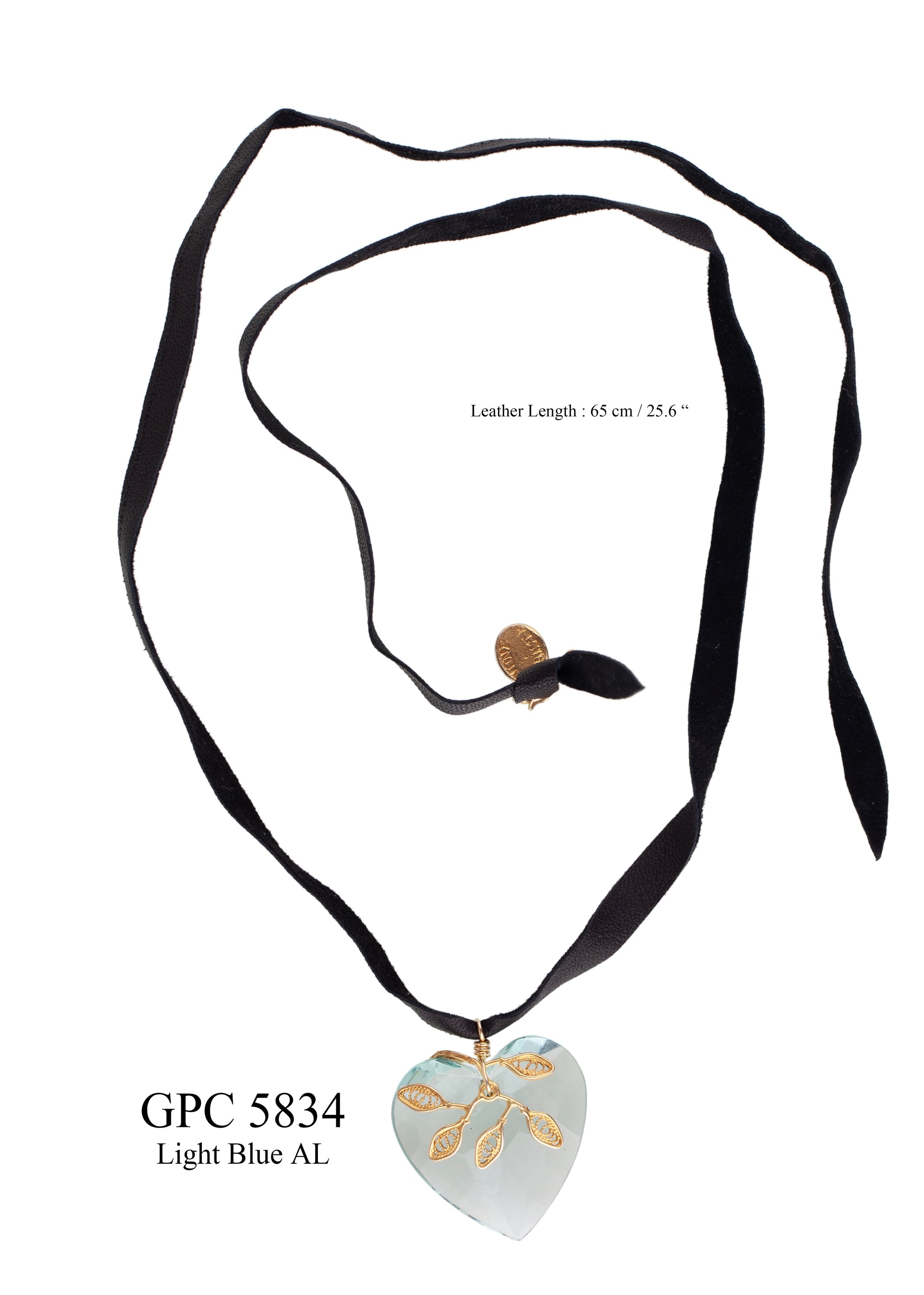 Light Blue AL Heart Pendant Necklace
