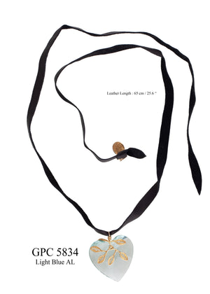 Light Blue AL Heart Pendant Necklace